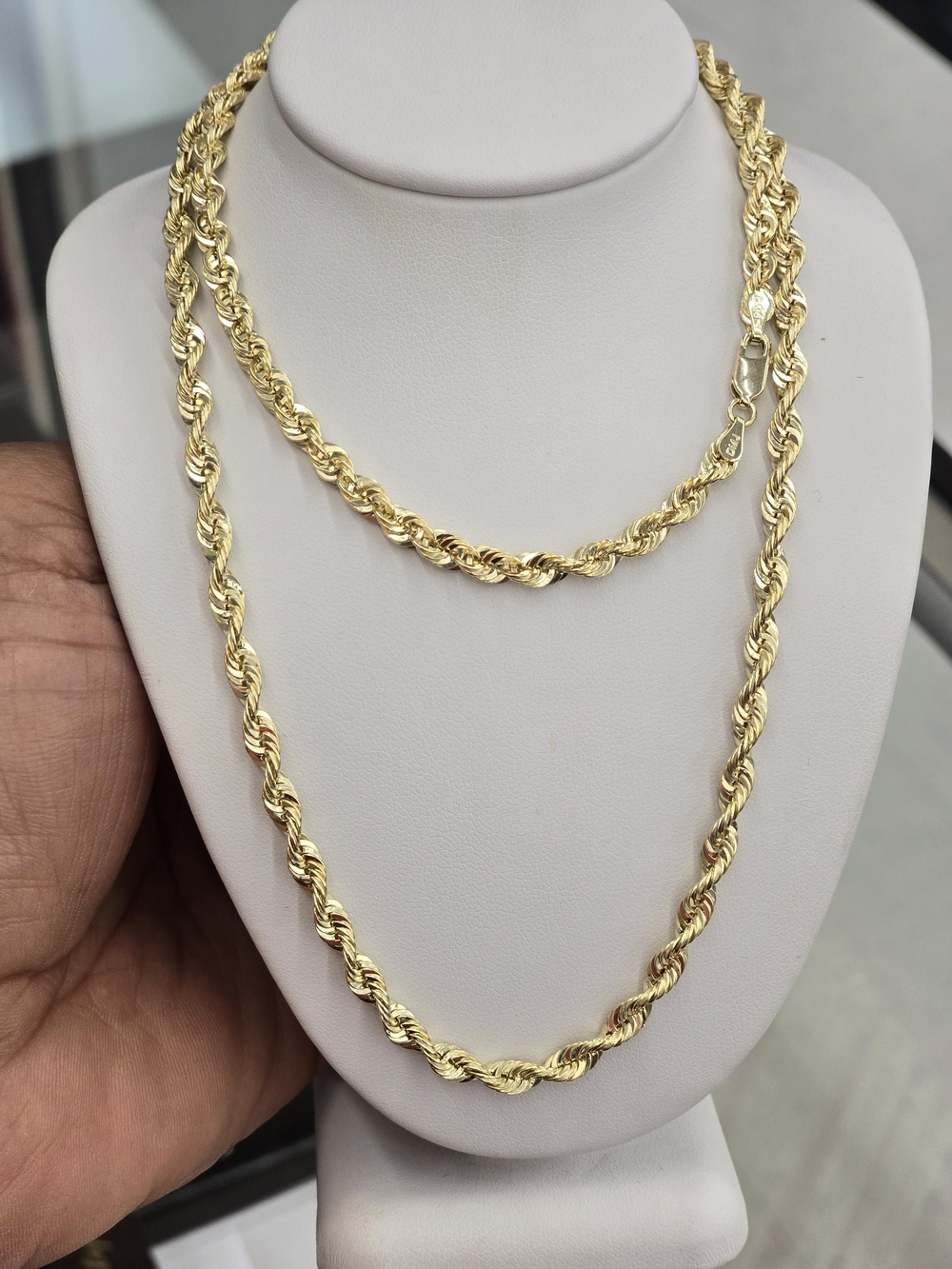 10k Real Gold Rope Chain 4mm 24 Inches